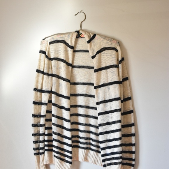 MAURICE’S Cream/Black Knit Striped Sweater - Picture 3 of 5